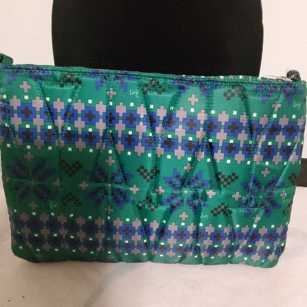 Lug Green and Blue Patterned Crossbody Bag